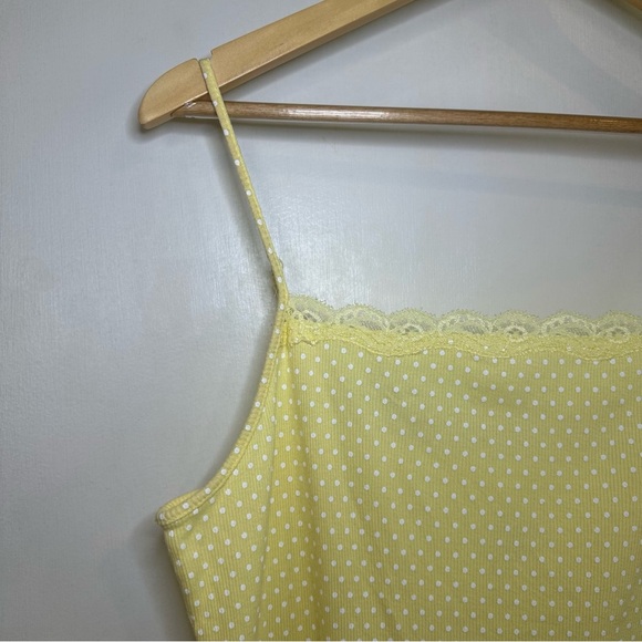 Secret Treasures Sleepwear Mini Dress. Size: Large. Yellow and white Polka Dots. - Picture 2 of 6